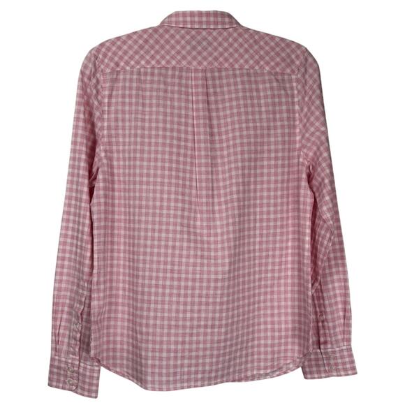 UNTUCKIT Calina Gingham Button Up Long Sleeve Shirt Cotton Pink White Size 4 - Picture 3 of 8